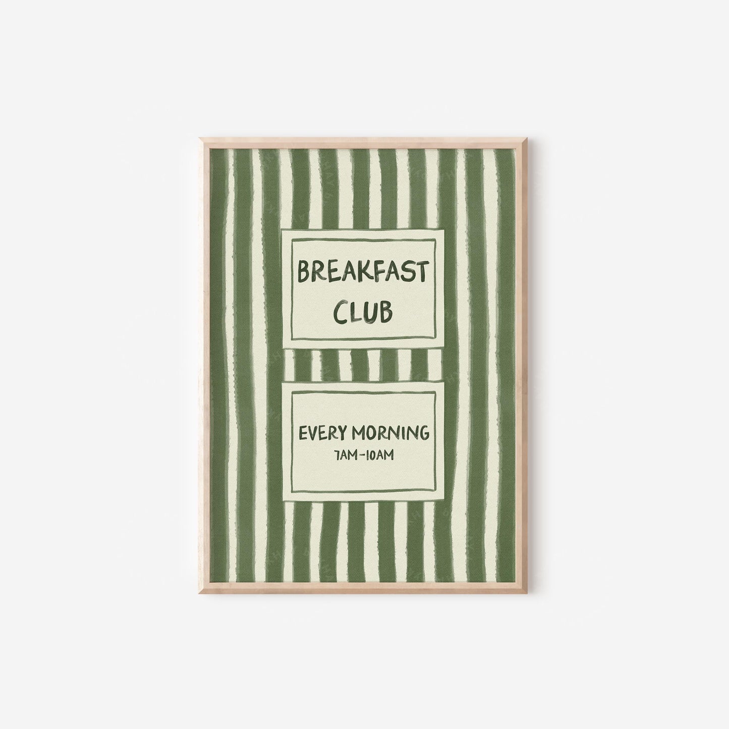 Breakfast Club Print Olive Green