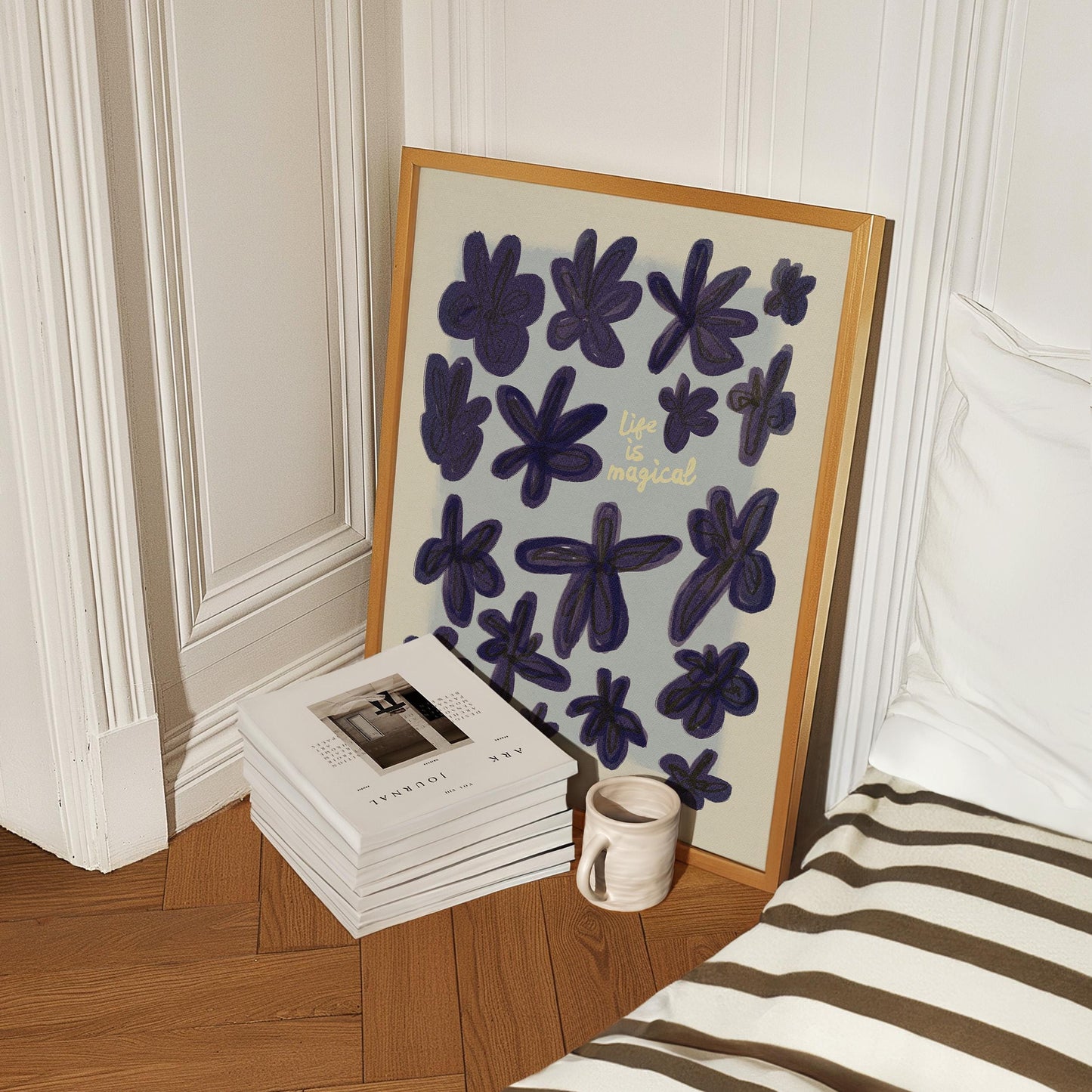 Life is Magical Flower Print Blue