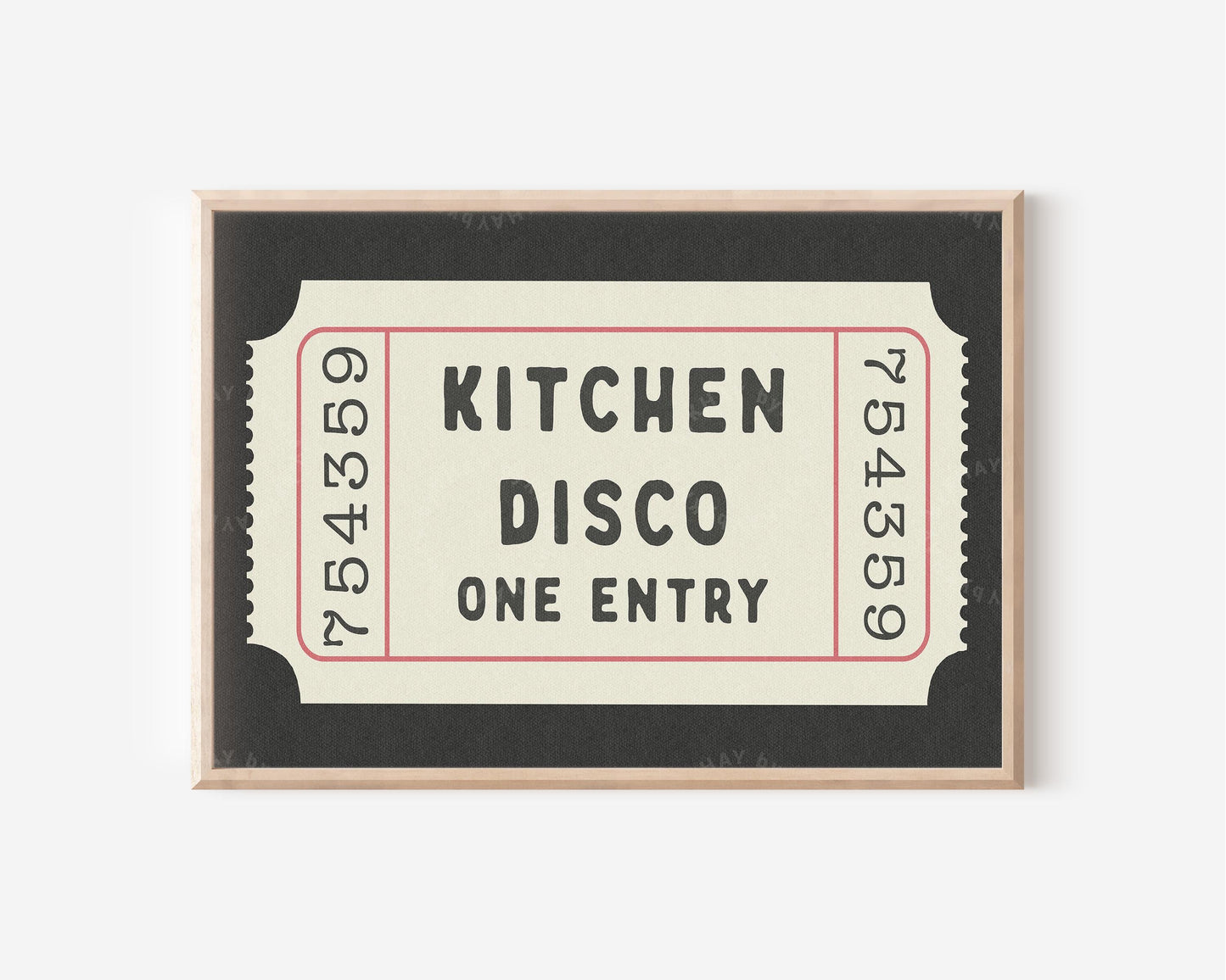 Kitchen Disco Ticket Horizontal Print