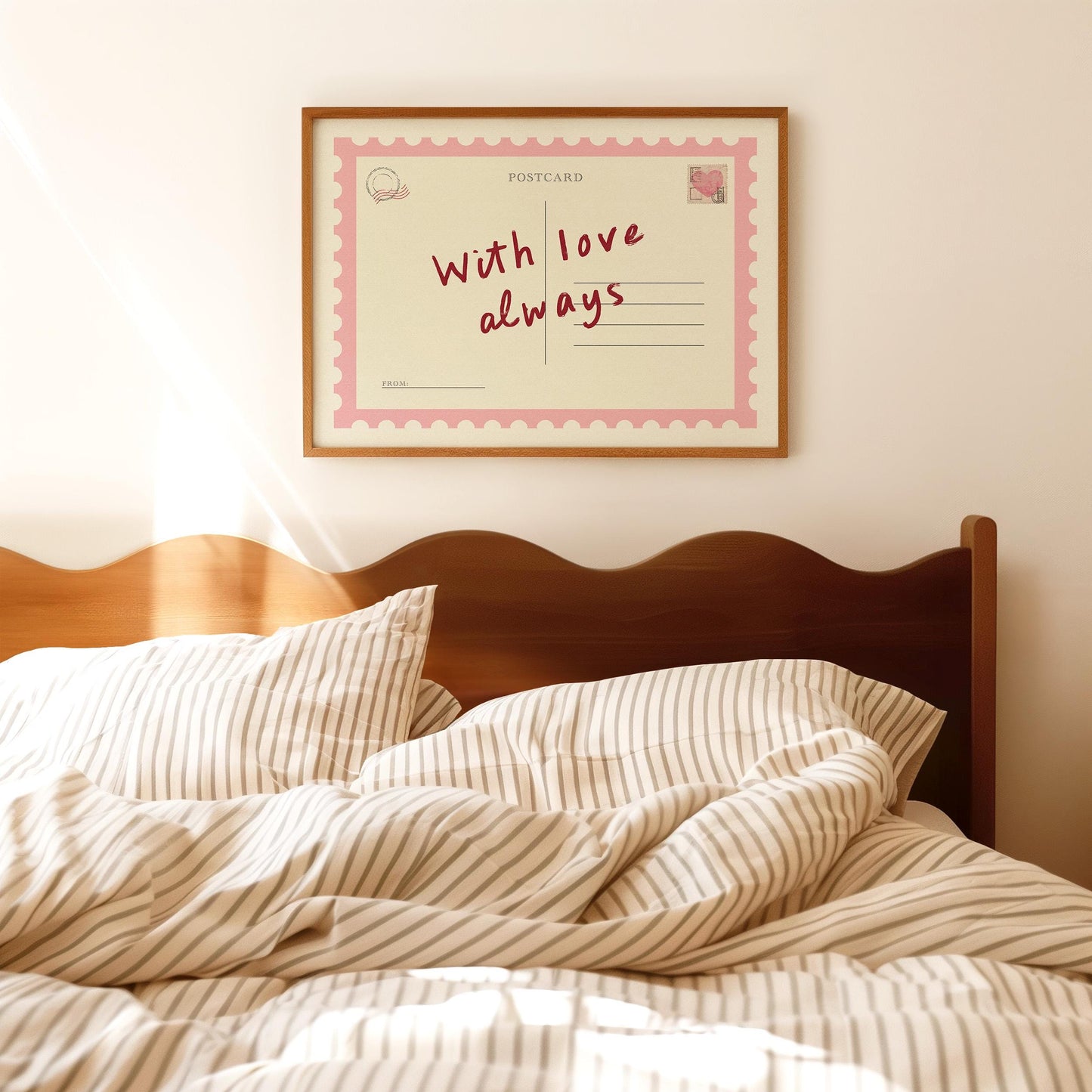 With Love Always Postcard Pink
