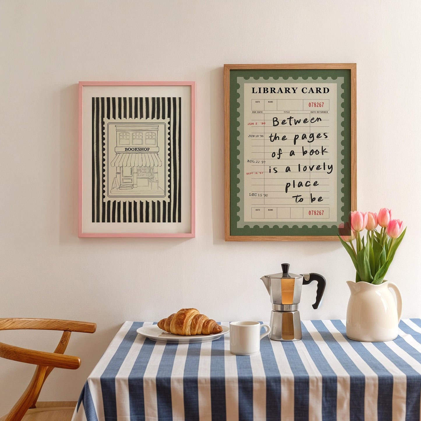 Bookshop Sketch Stripe Black