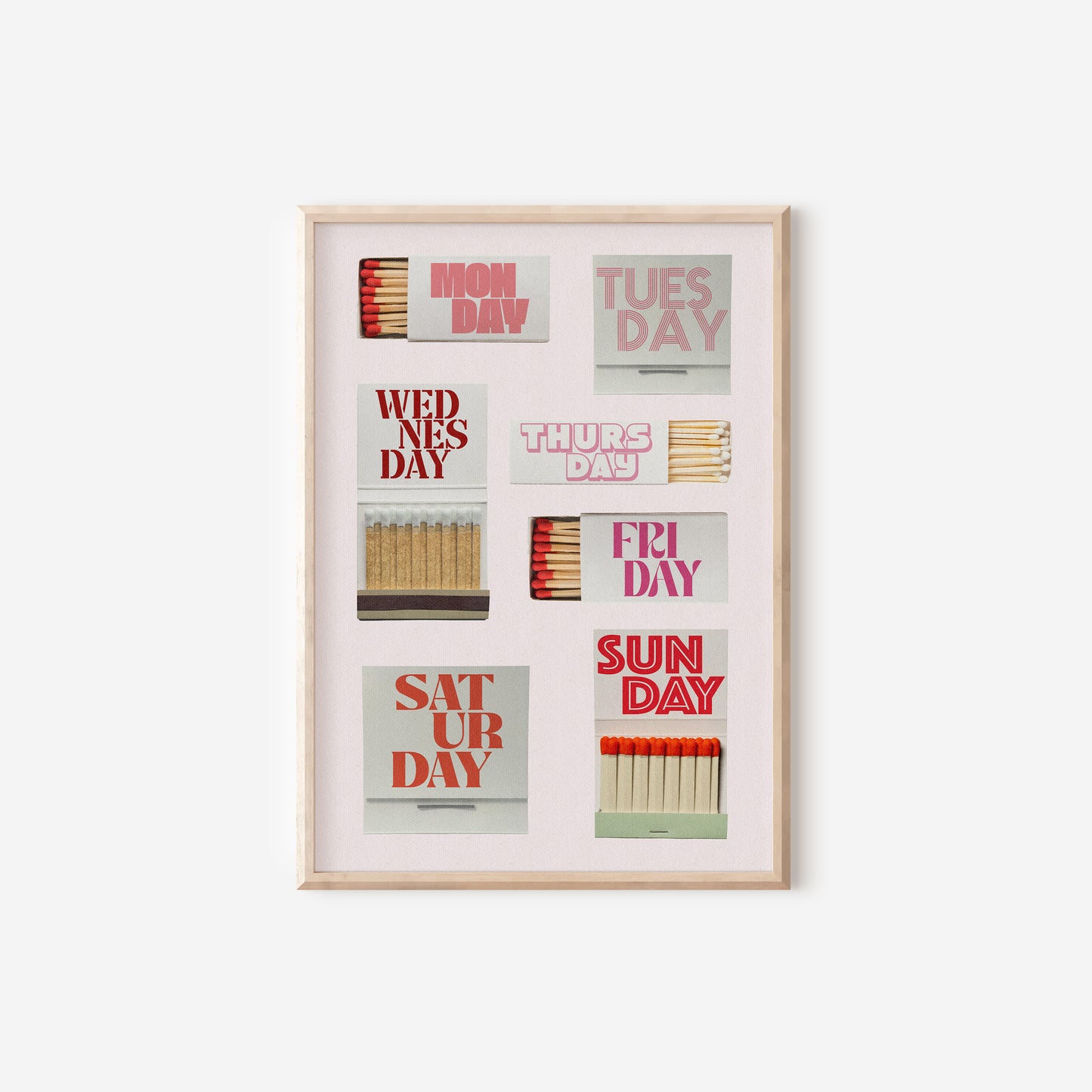 a picture of matches and matchesticks on a white wall