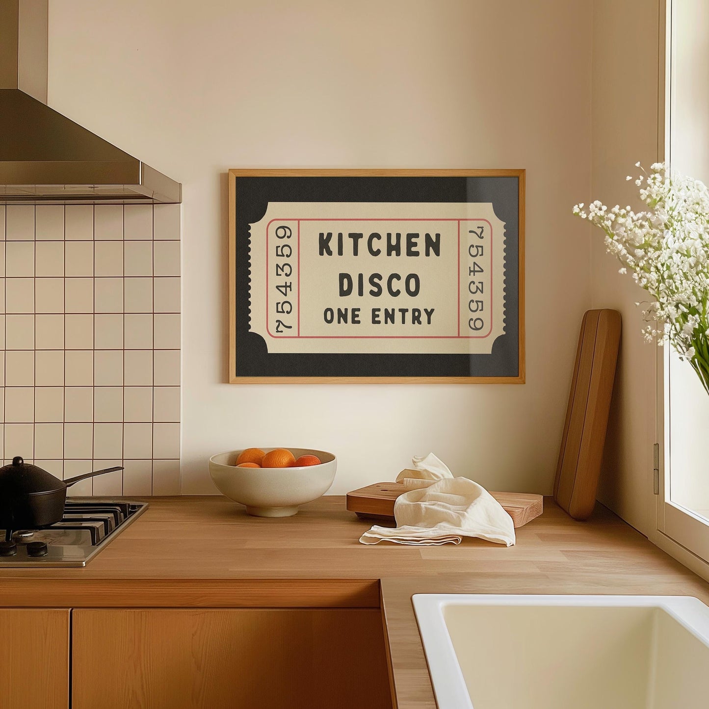 Kitchen Disco Ticket Horizontal Print