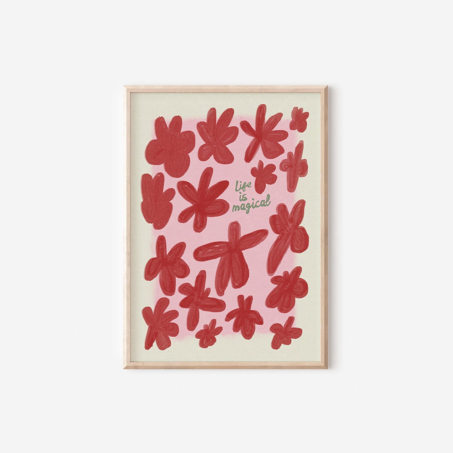 Life is Magical Flower Print Pink