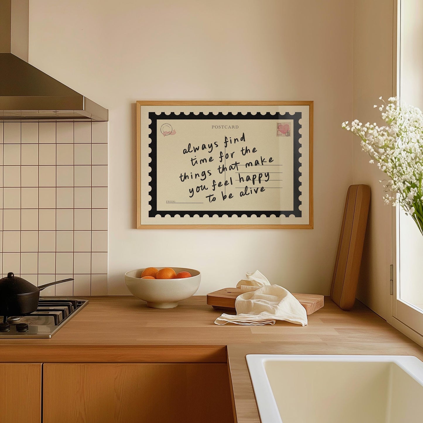 Always Find Time Postcard Black