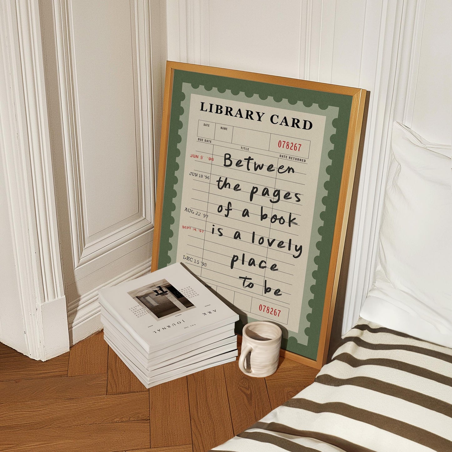 Between The Pages Library Card Green