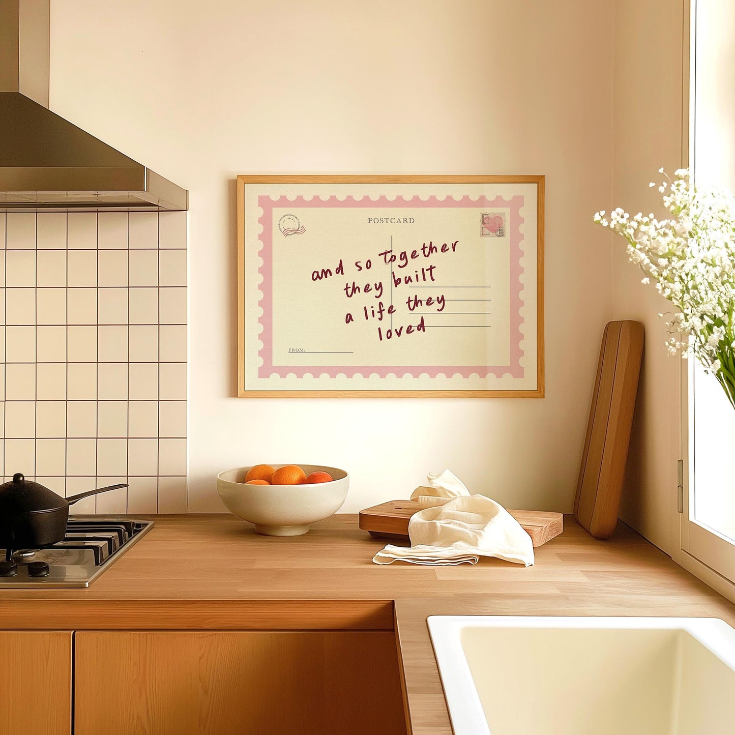 Together They Built A Life Postcard Pink