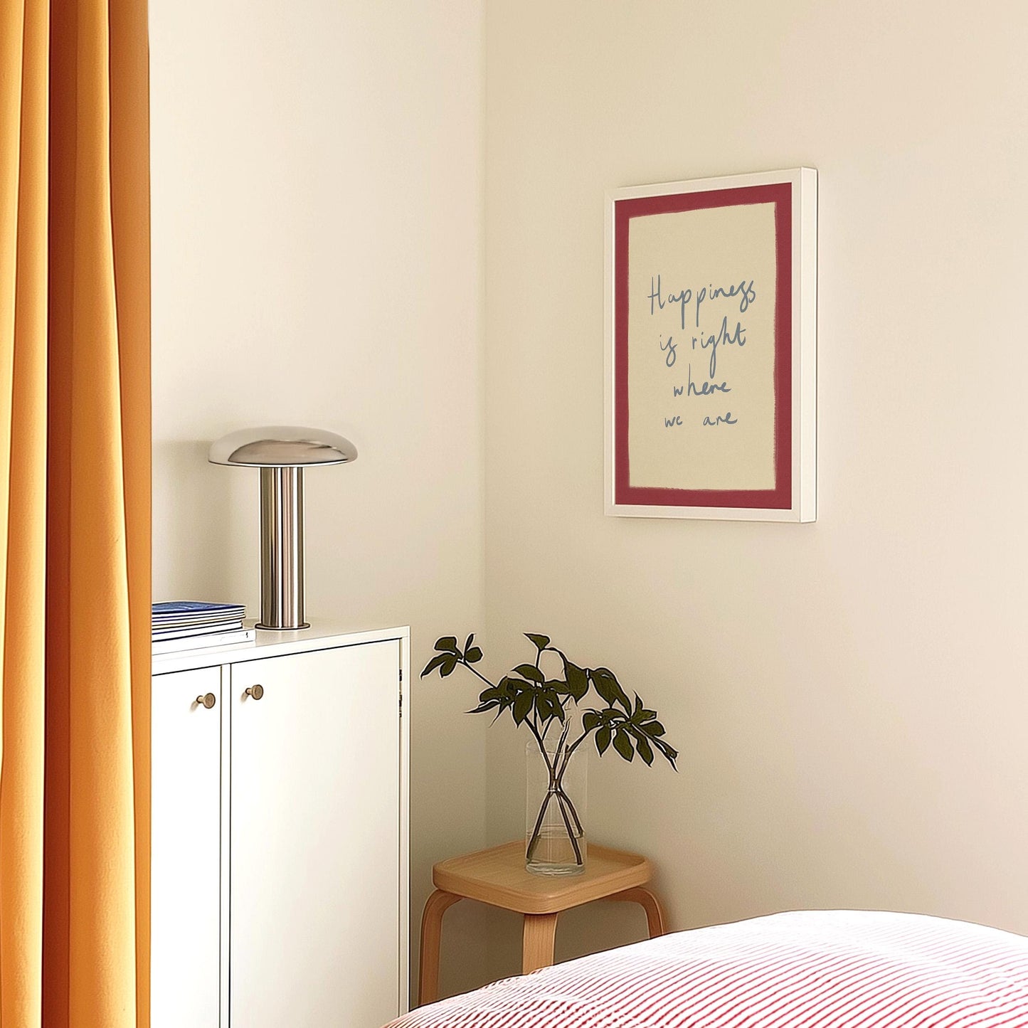 Happiness Is Right Where You Are Red