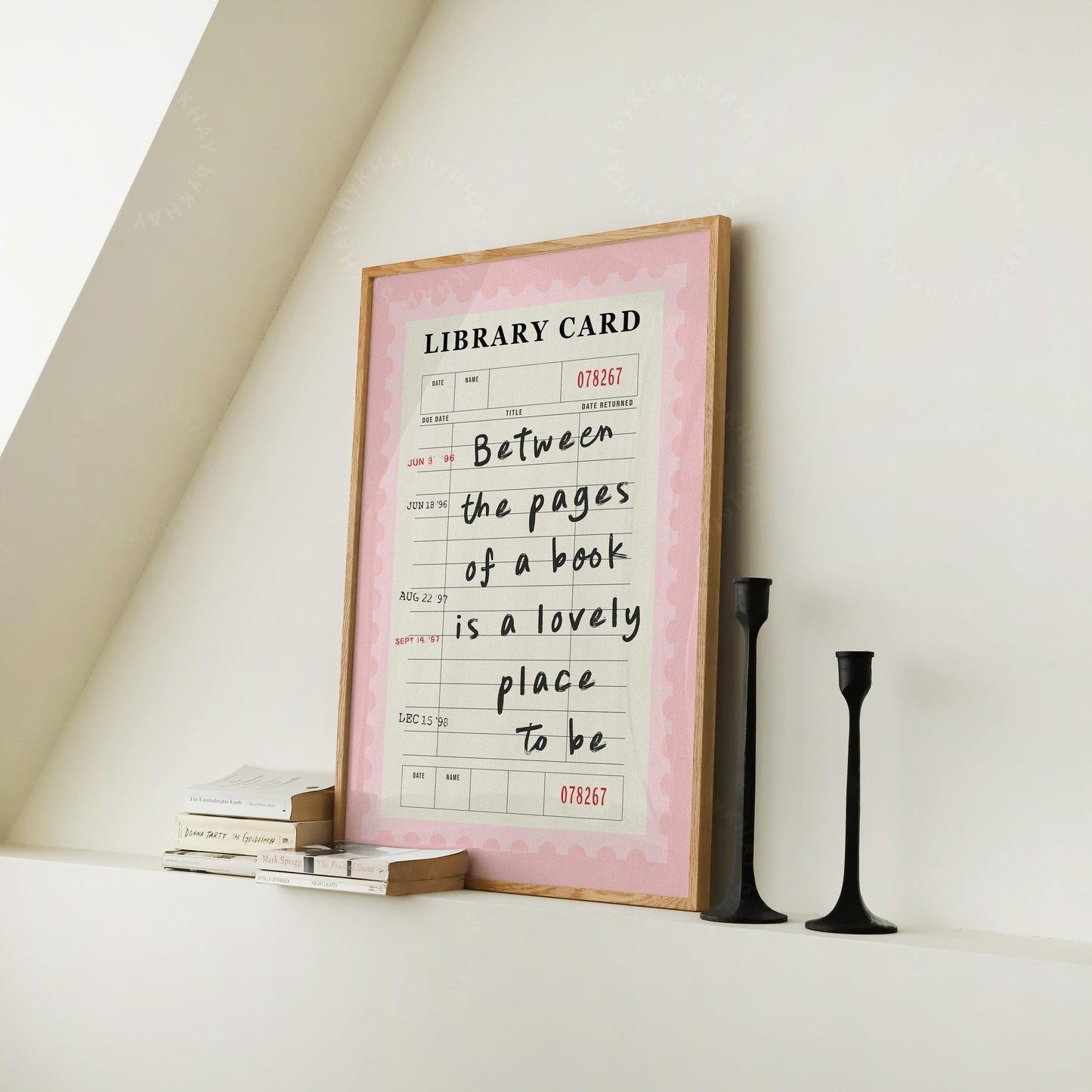 Between The Pages Library Card Pink
