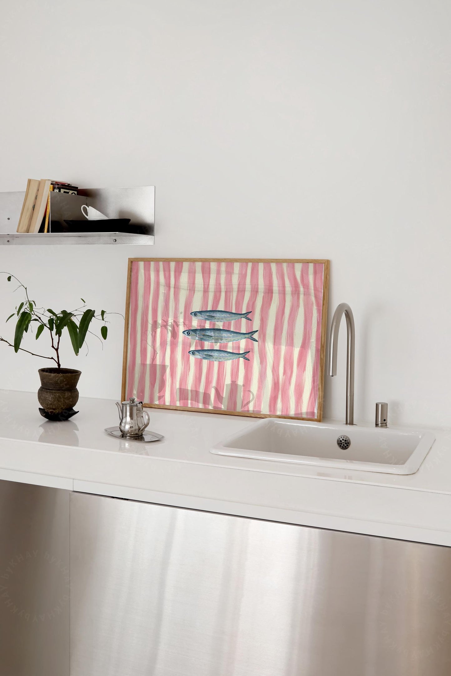 Sardines Fish Pink Stripe Horizontal