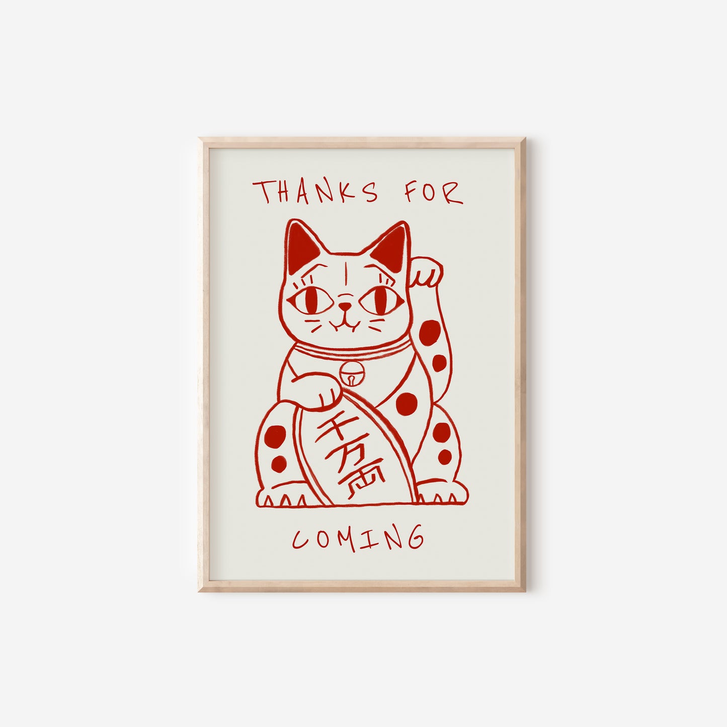 a picture of a cat with the words thanks for coming