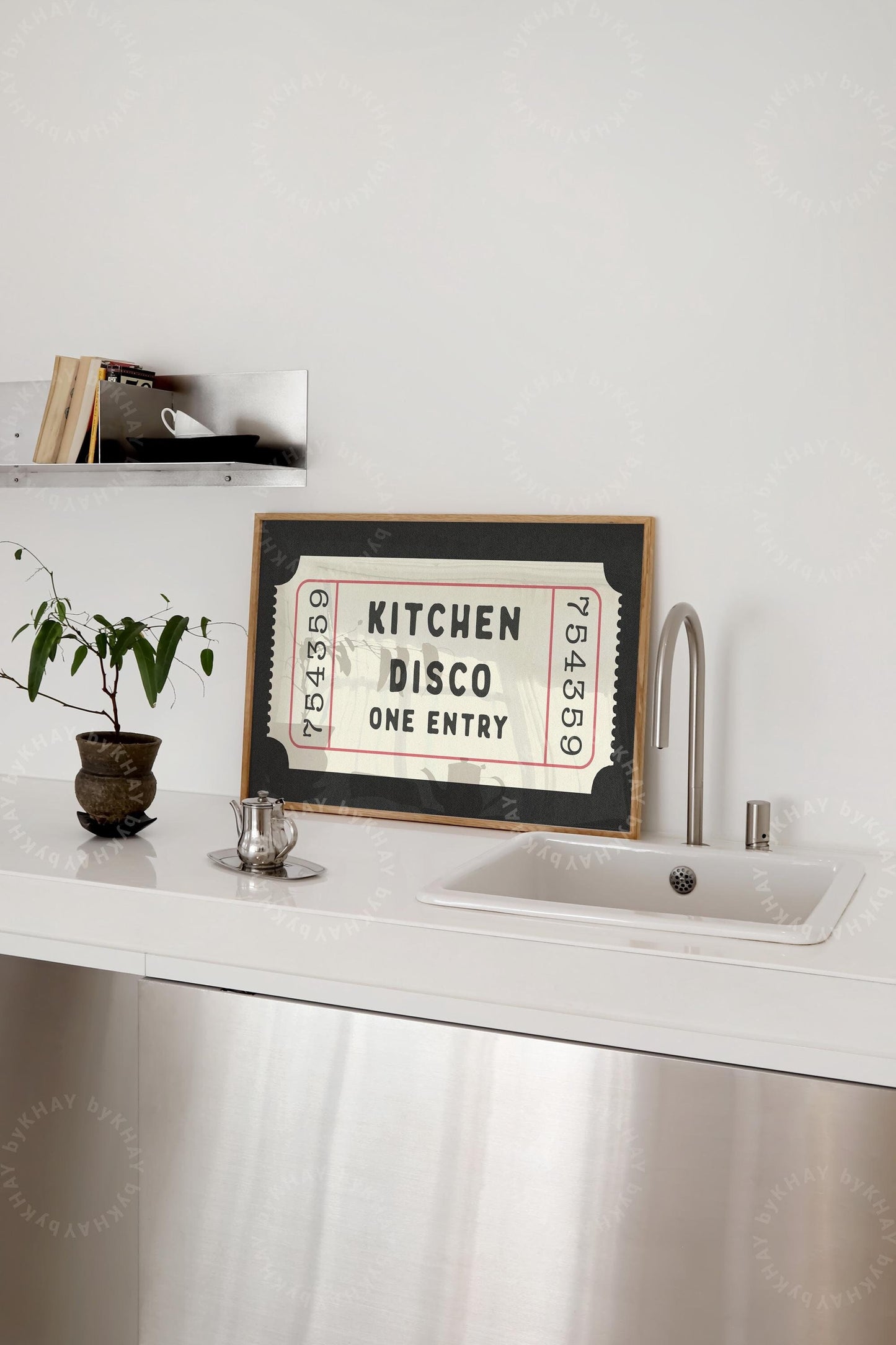 Kitchen Disco Ticket Horizontal Print