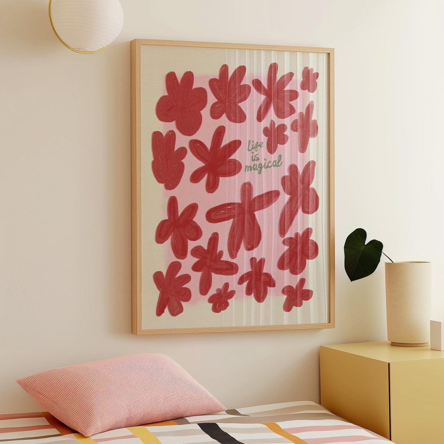 Life is Magical Flower Print Pink