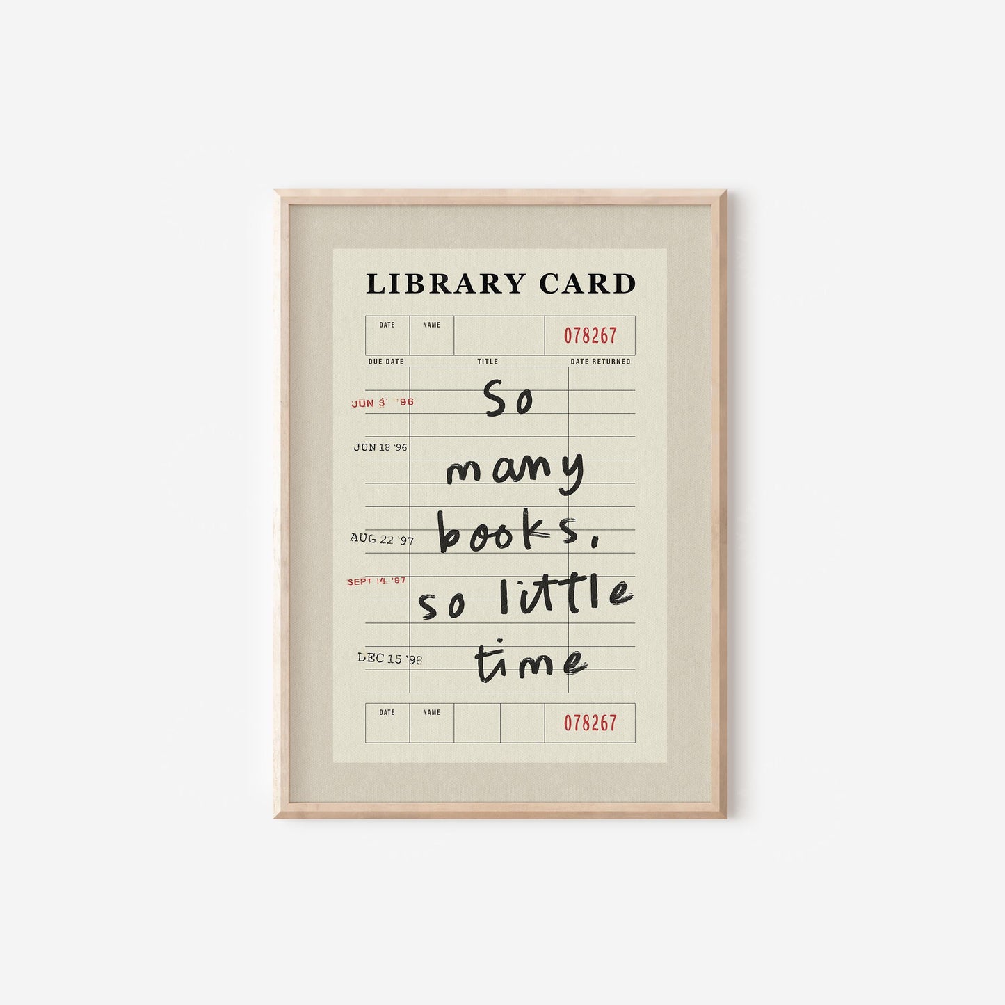 So Many Books Print