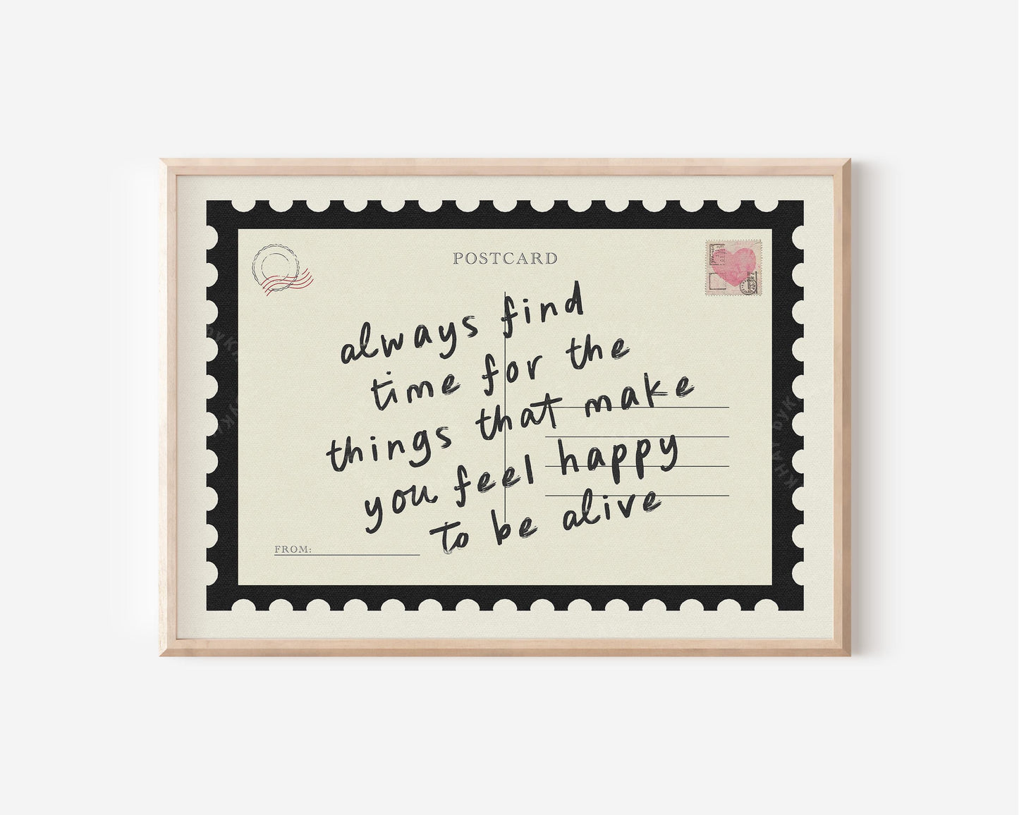 Always Find Time Postcard Black