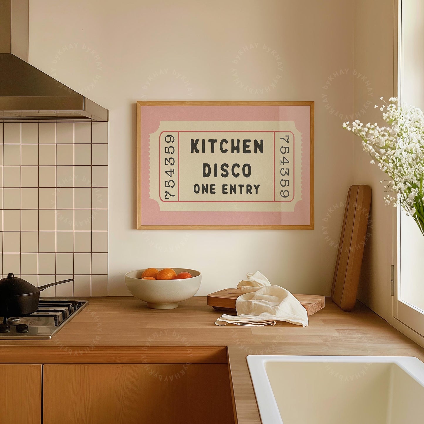 Kitchen Disco Ticket Horizontal Print