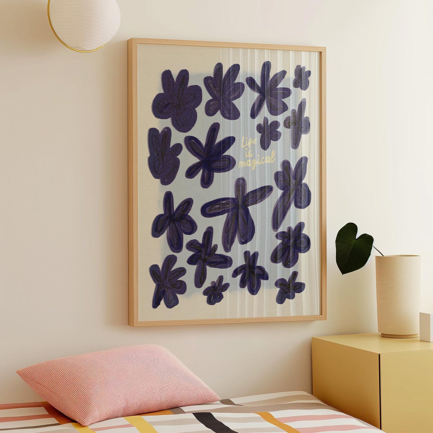 Life is Magical Flower Print Blue