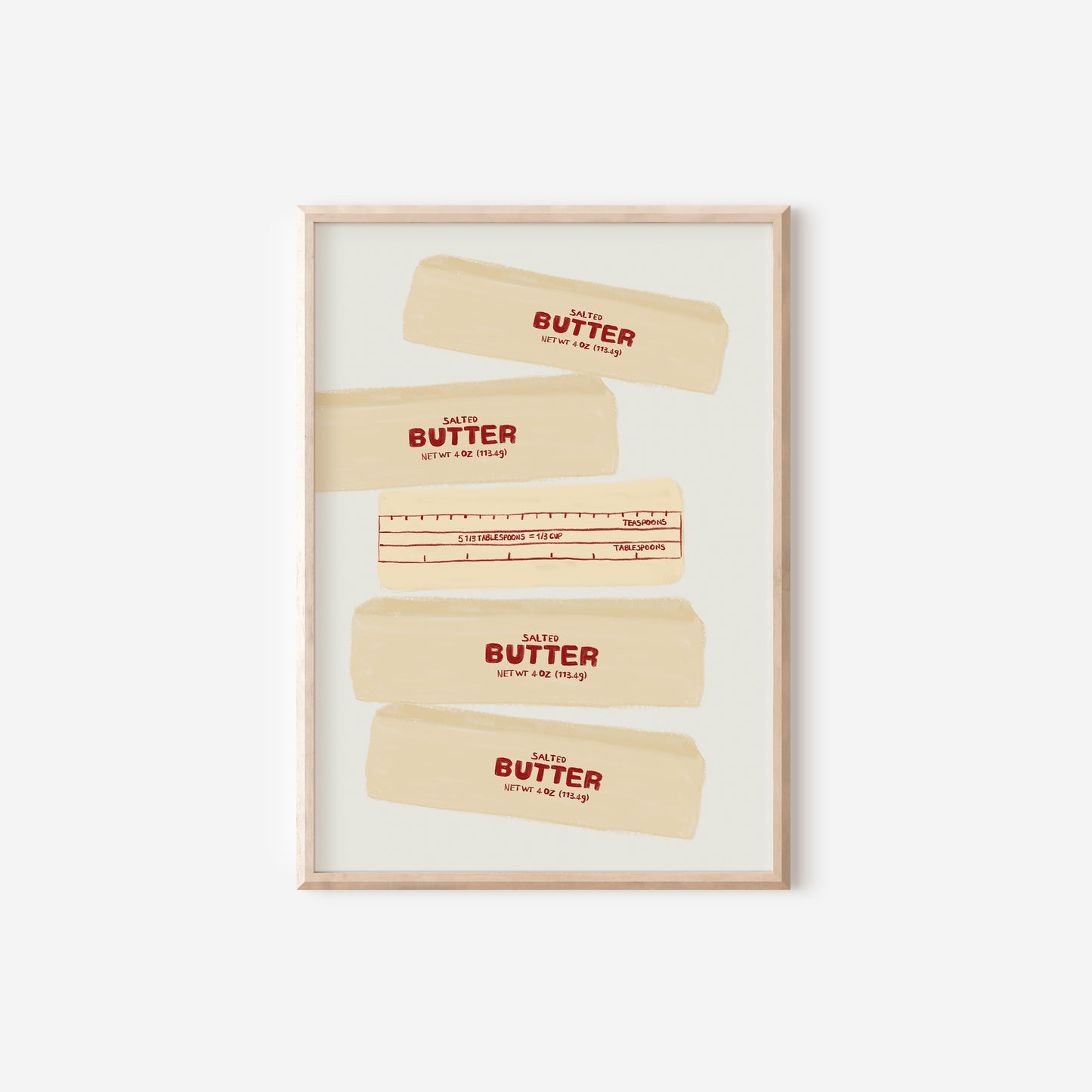 a framed picture of butter and butter strips