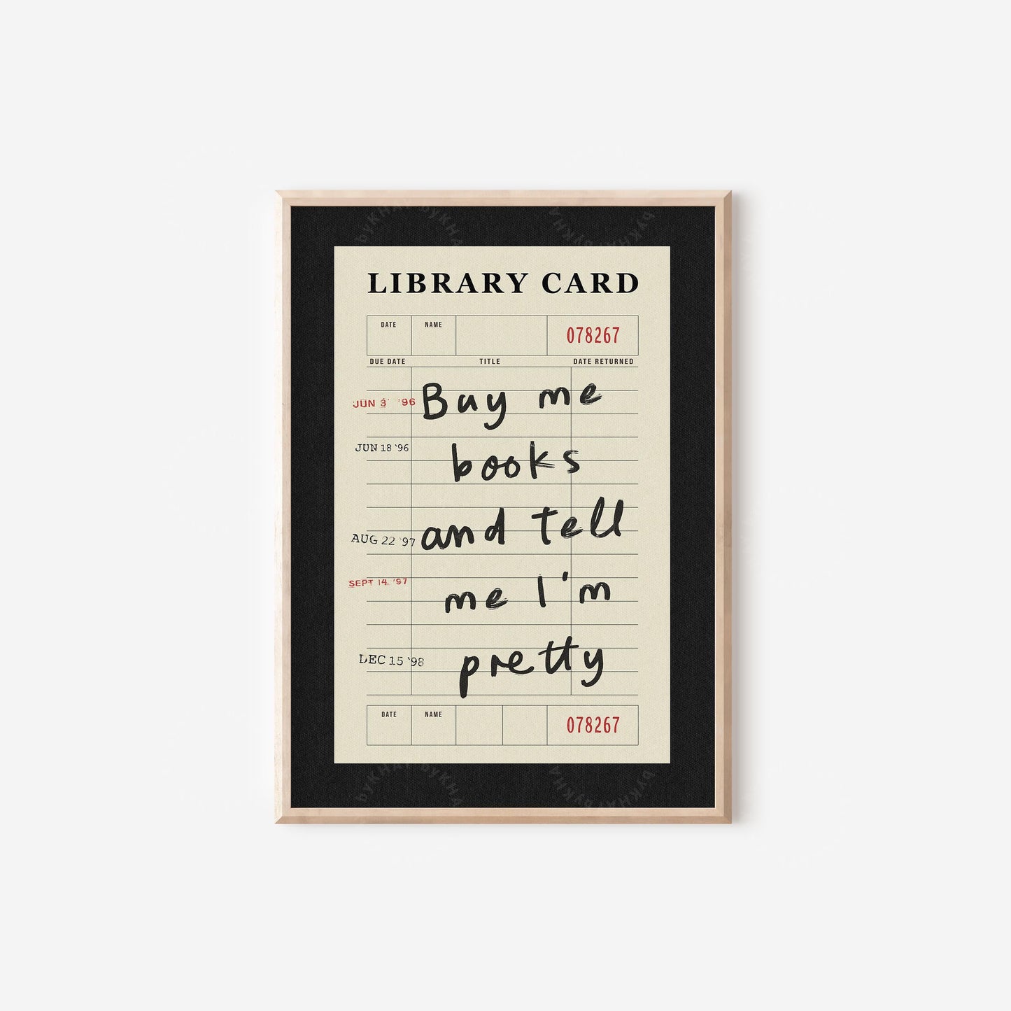 Buy Me Books and Tell Me I'm Pretty Print