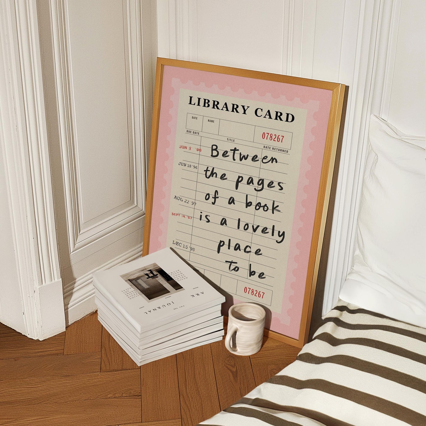 Between The Pages Library Card Pink