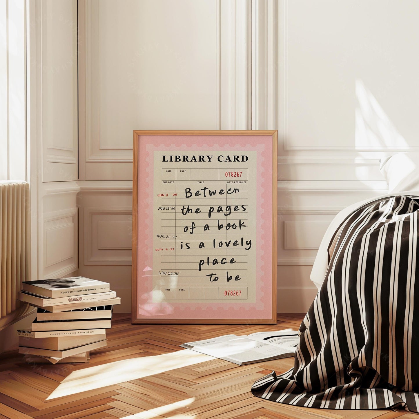 Between The Pages Library Card Pink