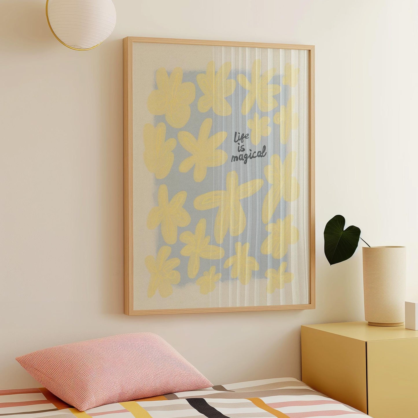 Life is Magical Flower Print Yellow