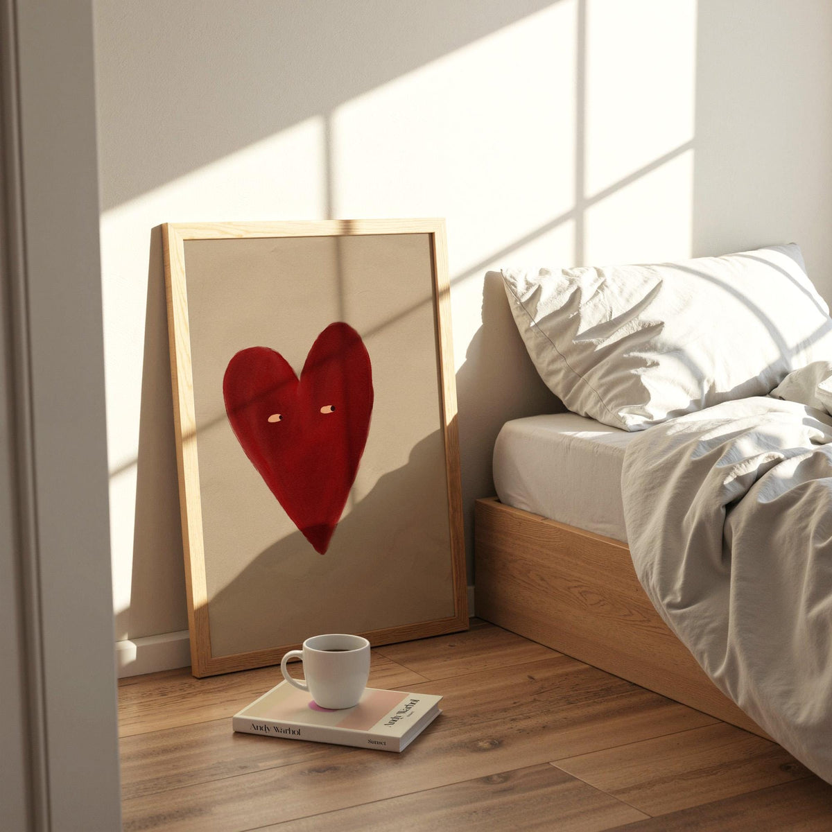 Love Heart Brown Red