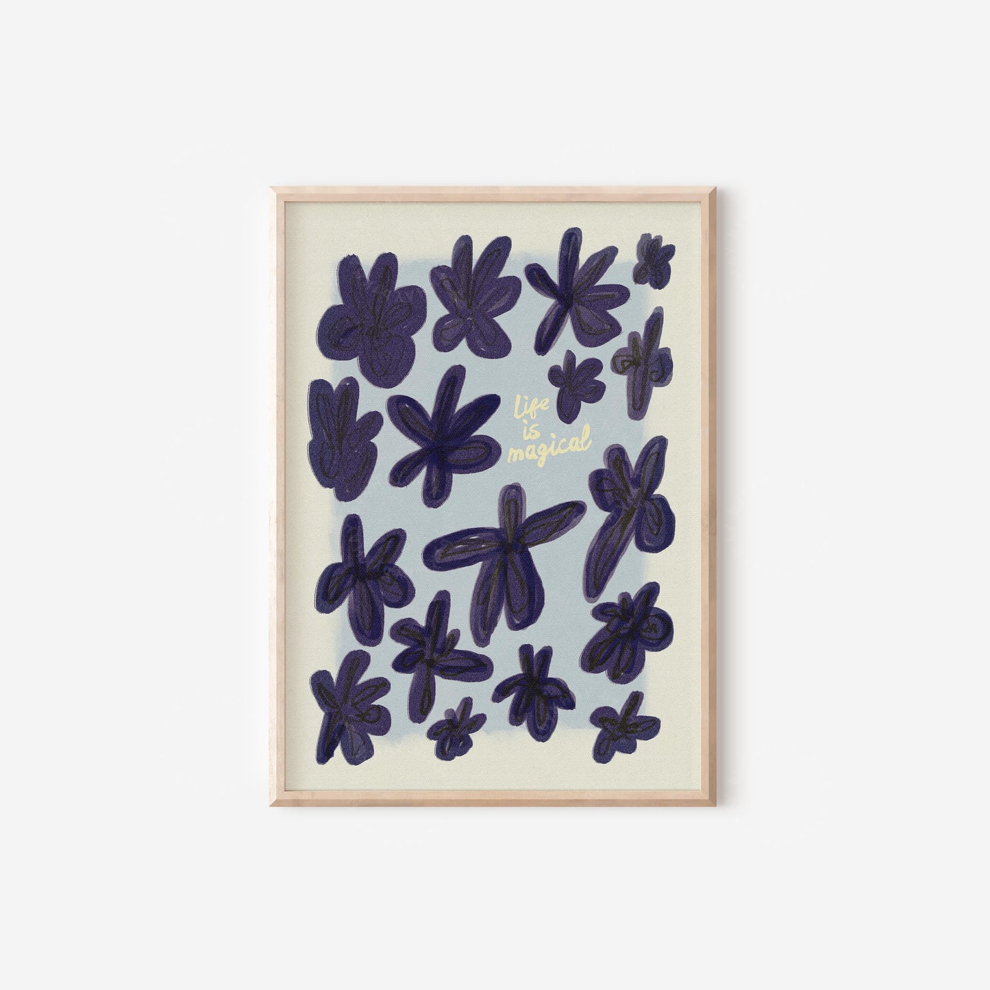 Life is Magical Flower Print Blue