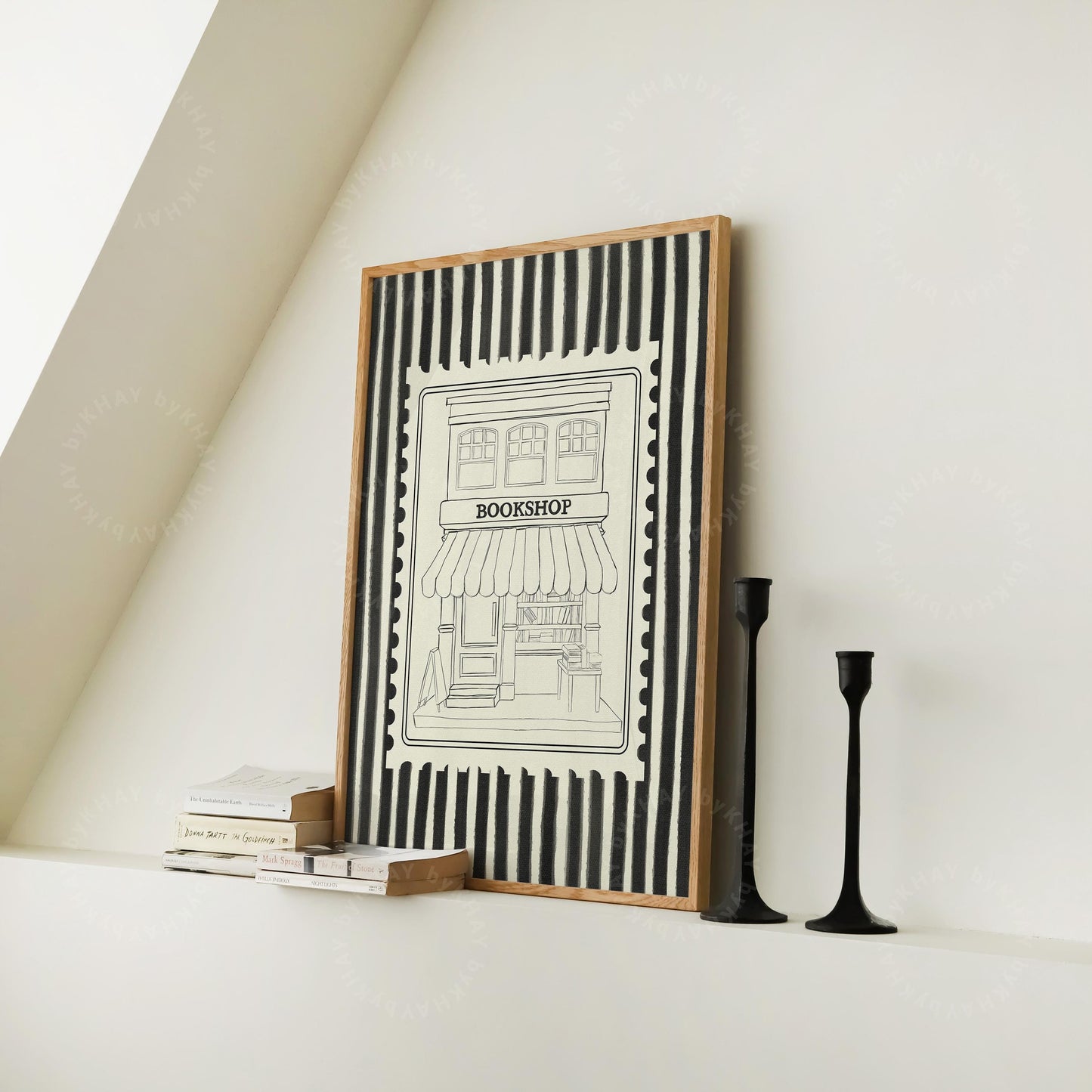 Bookshop Sketch Stripe Black