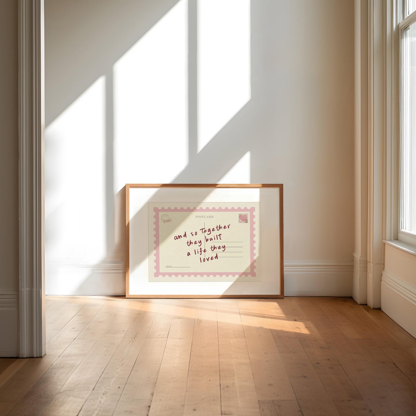 Together They Built A Life Postcard Pink