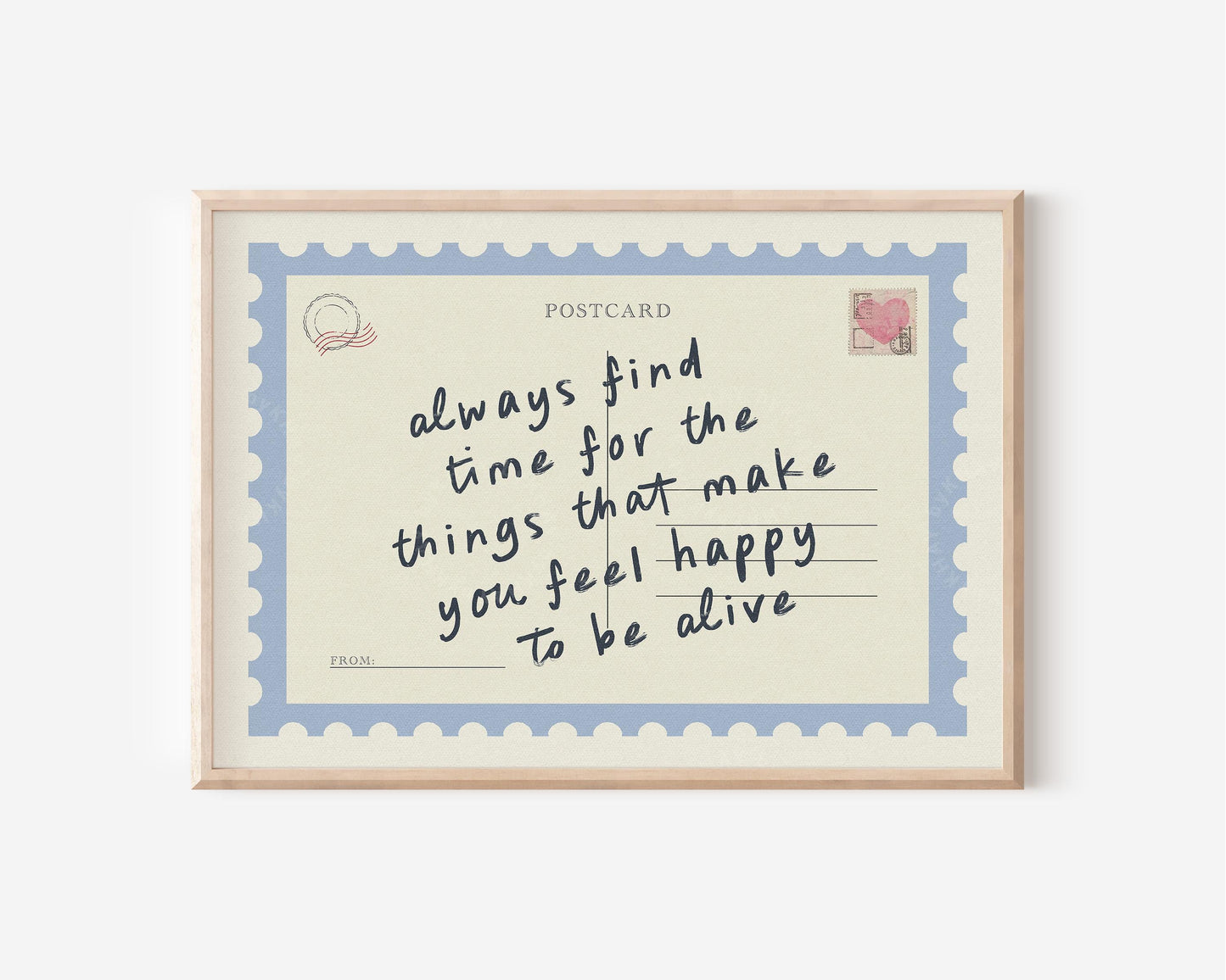 Always Find Time Postcard Blue