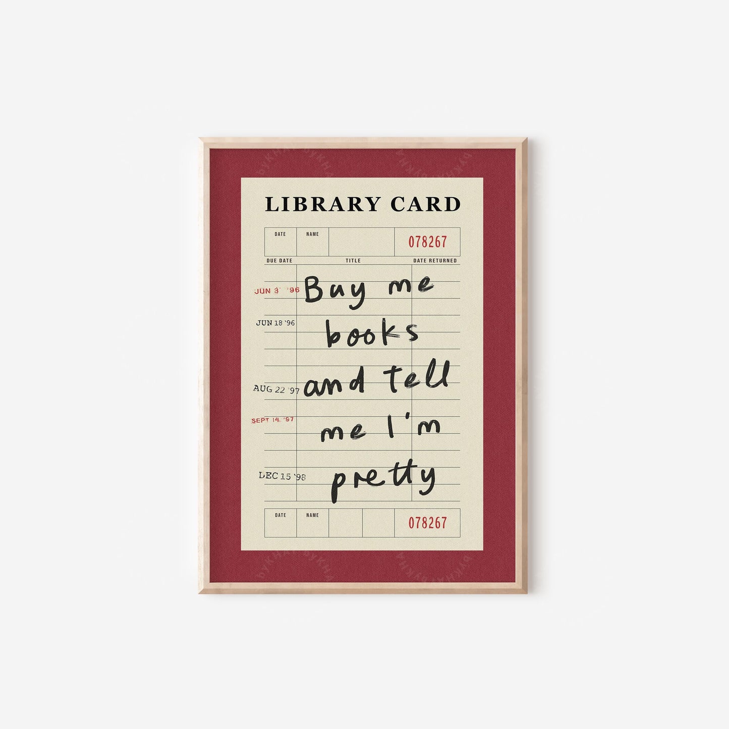 Buy Me Books and Tell Me I'm Pretty Print