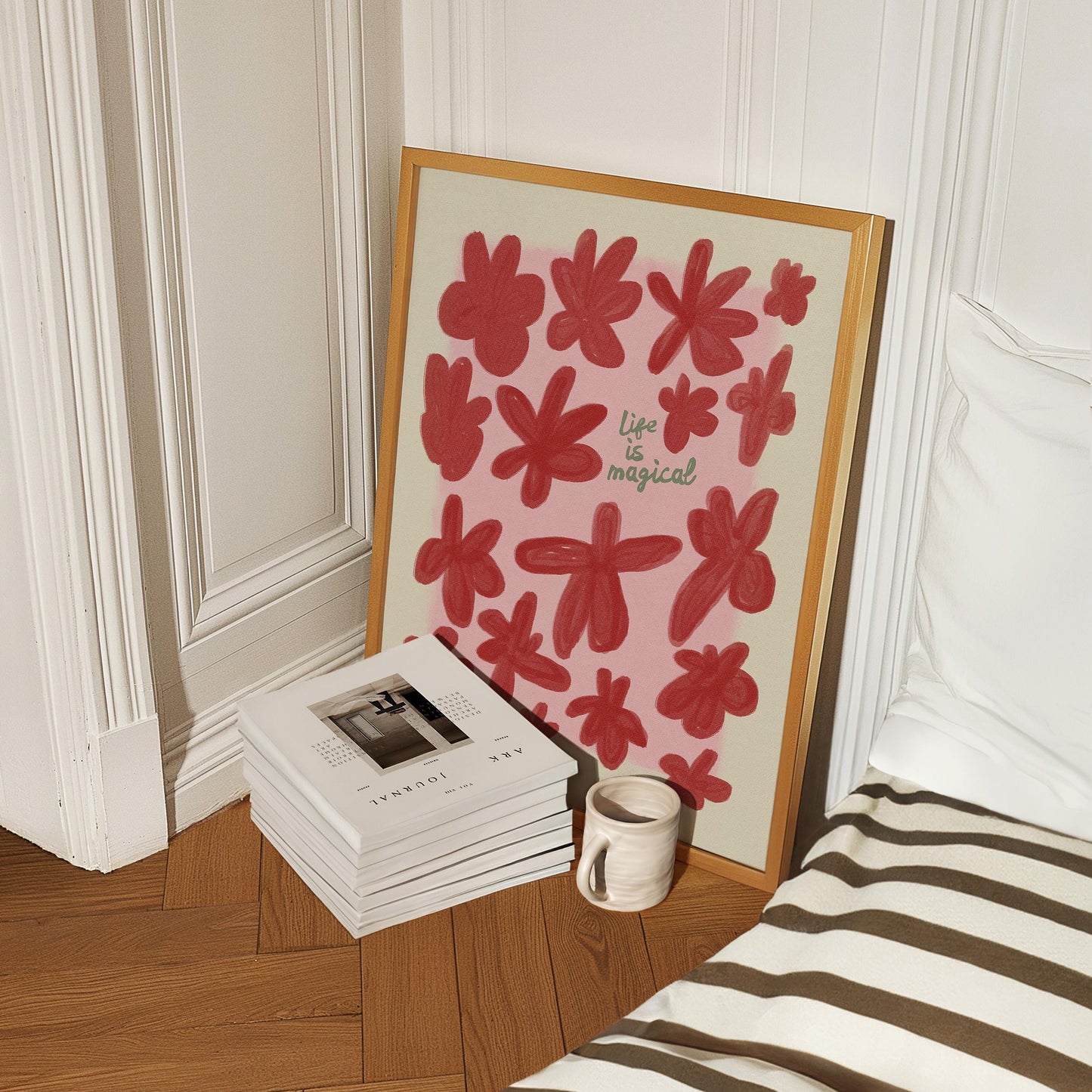 Life is Magical Flower Print Pink