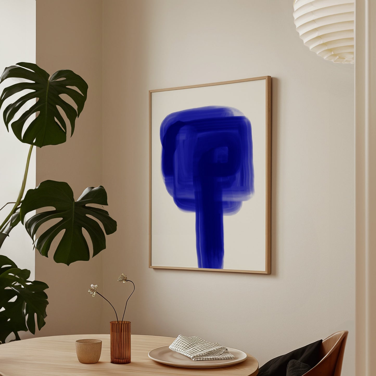 Blue Paint Stroke Print