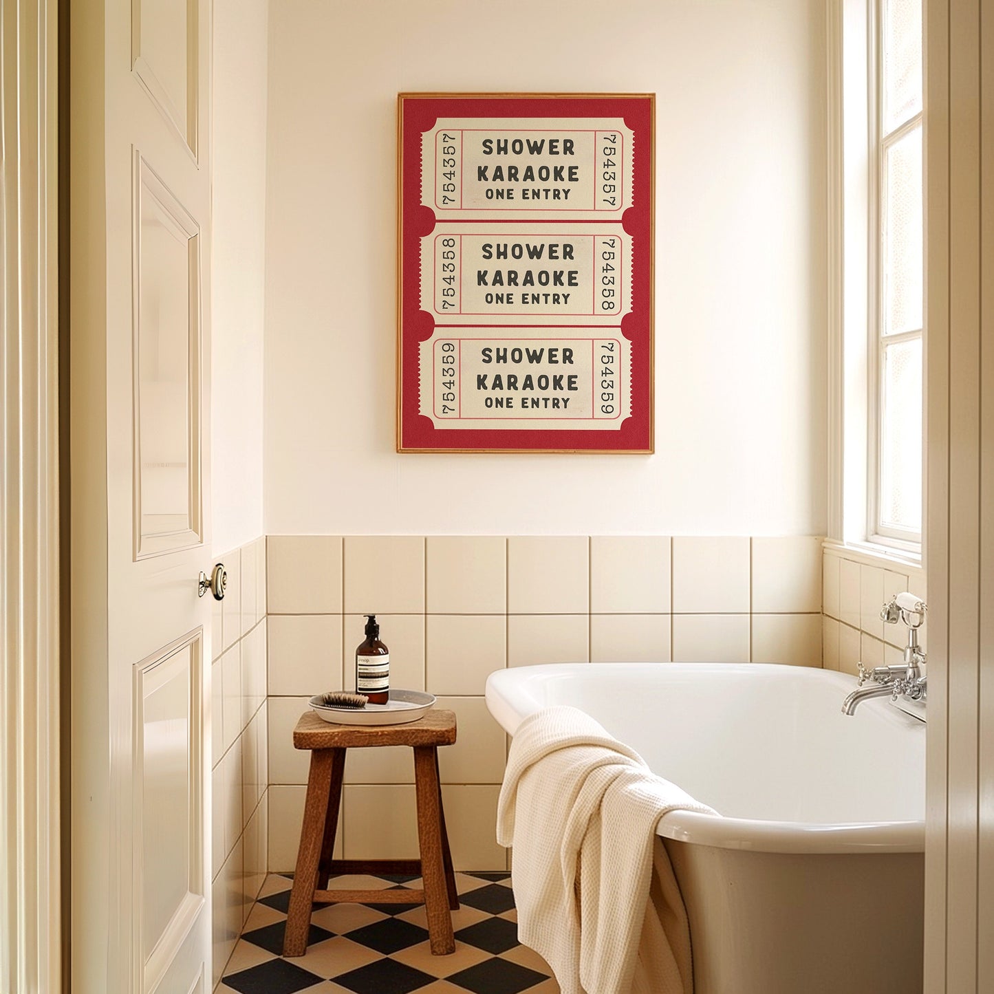 Shower Karaoke Ticket Print