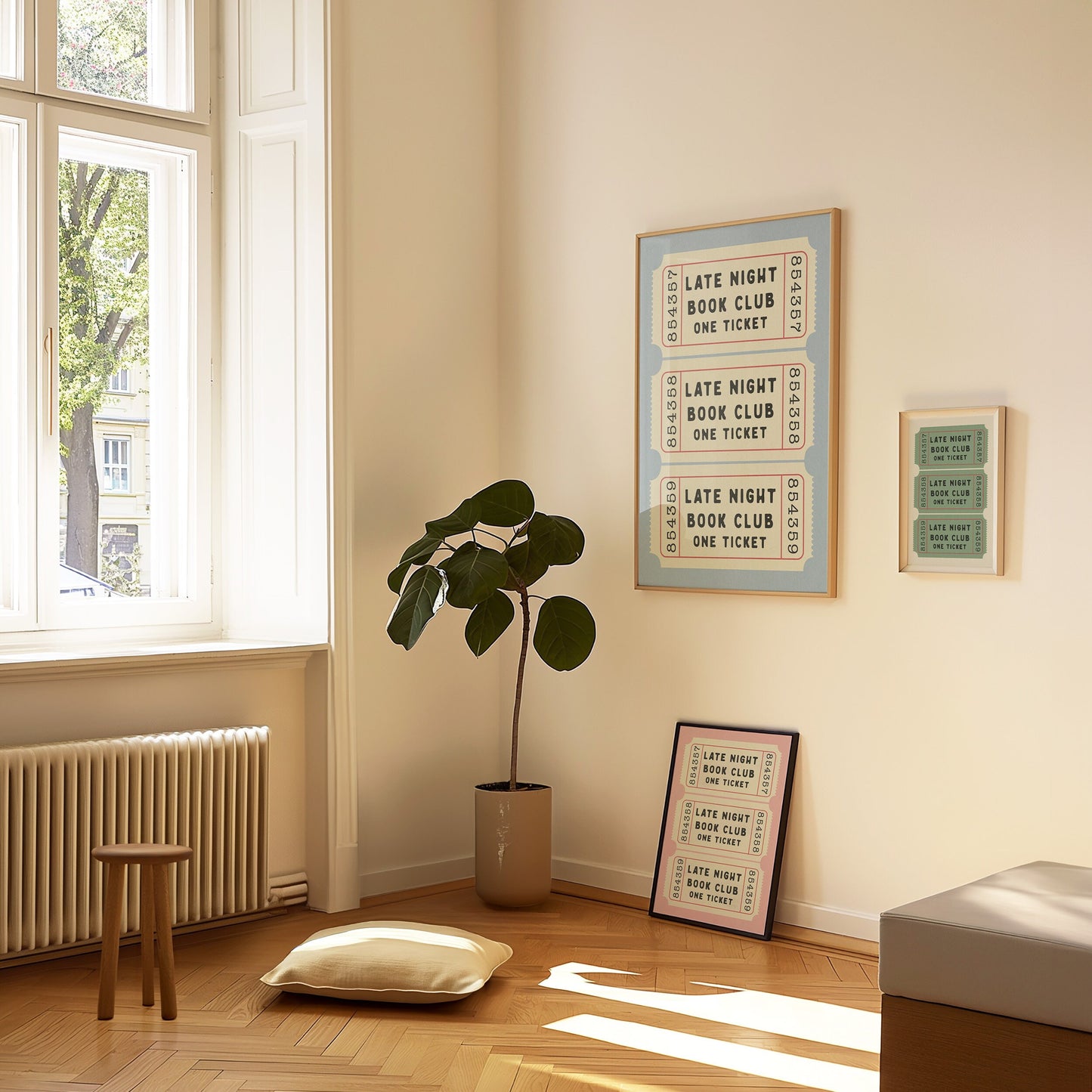Late Night Book Club Ticket Print