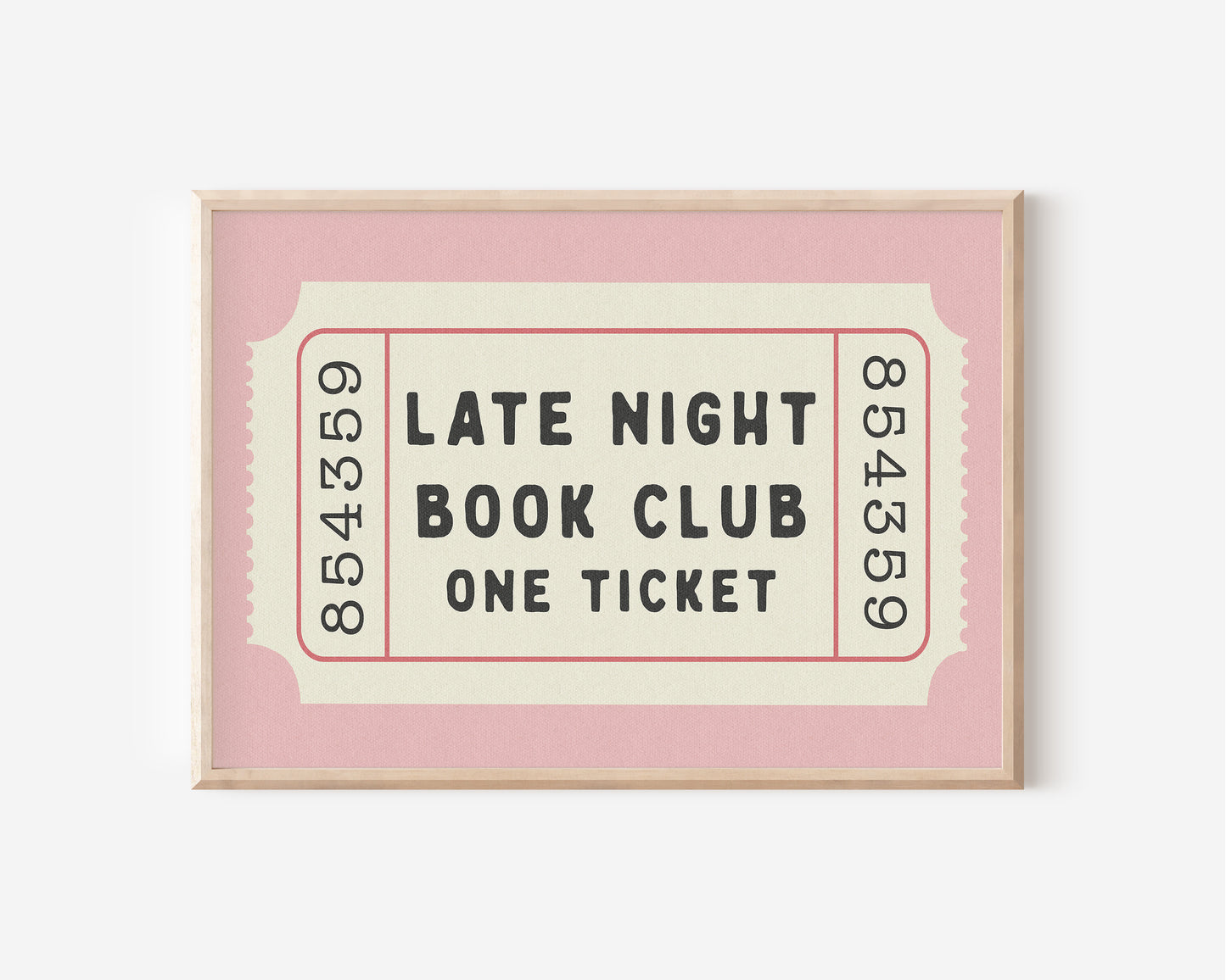 Late Night Book Club Ticket Print