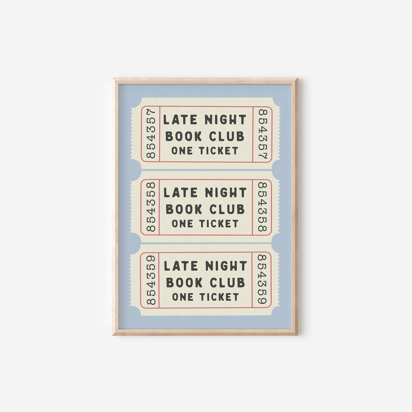 Late Night Book Club Ticket Print