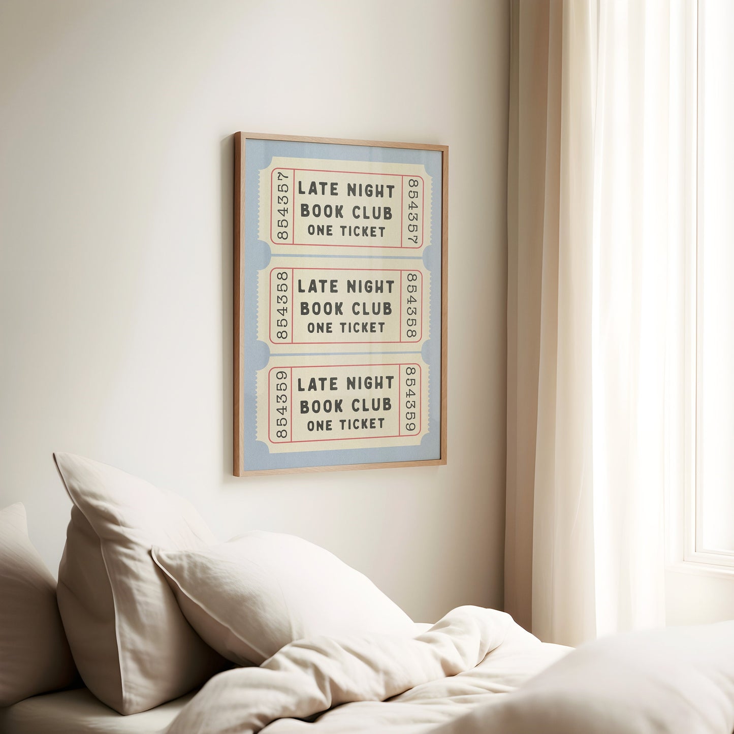 Late Night Book Club Ticket Print