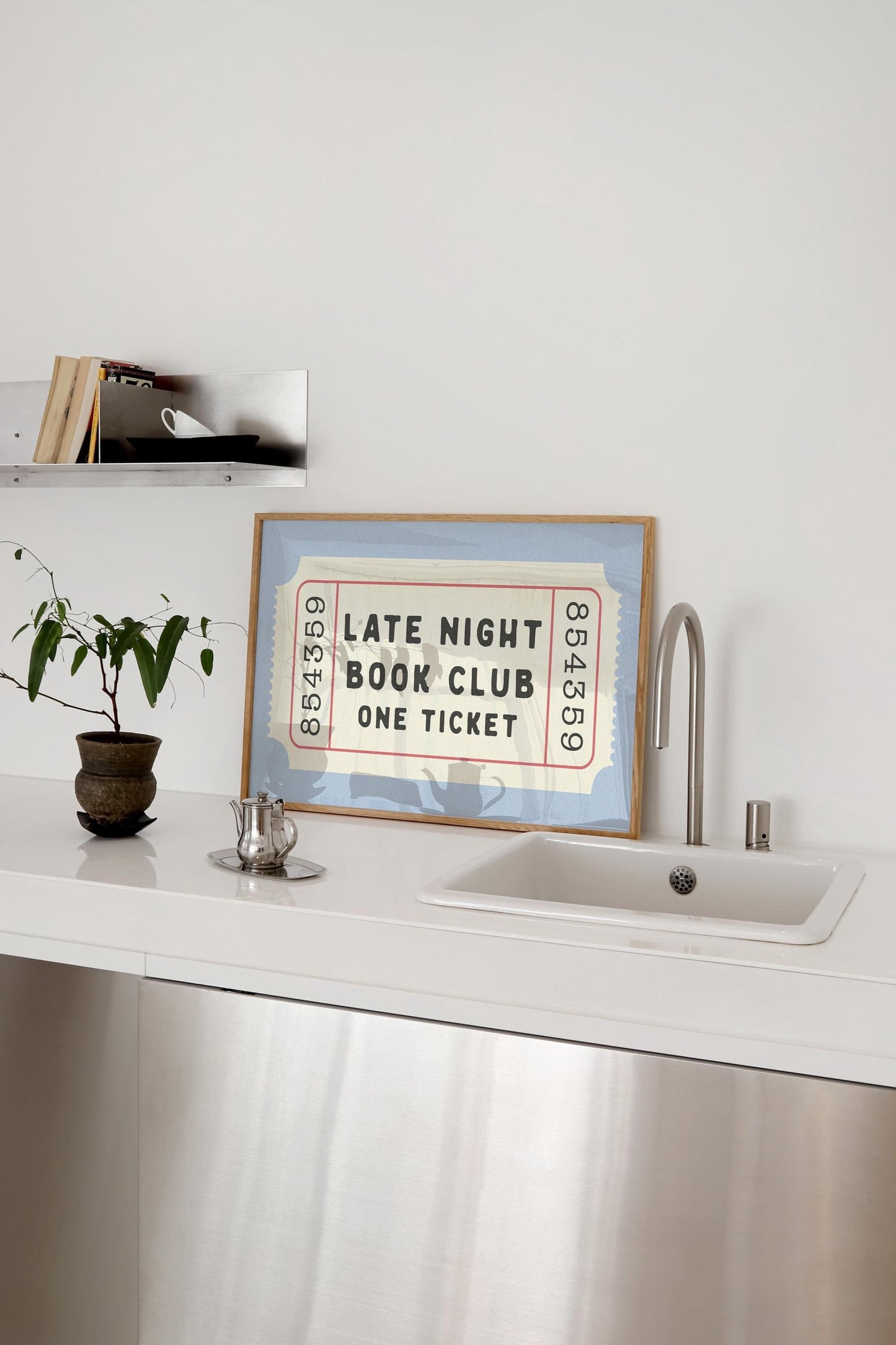 Late Night Book Club Ticket Horizontal Print