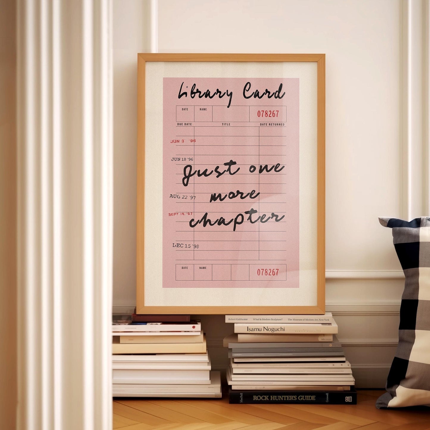 Just One More Chapter Library Card Print