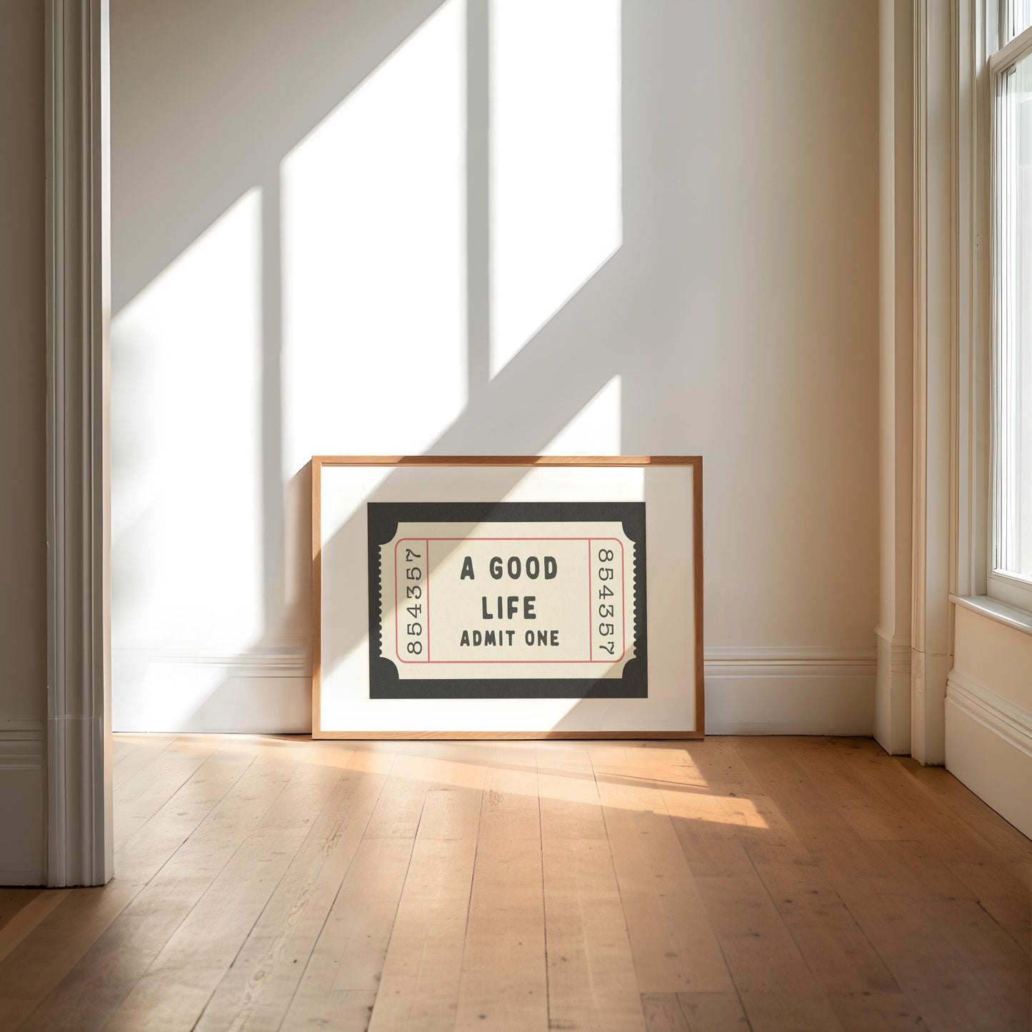 A Good Life Ticket Print Horizontal