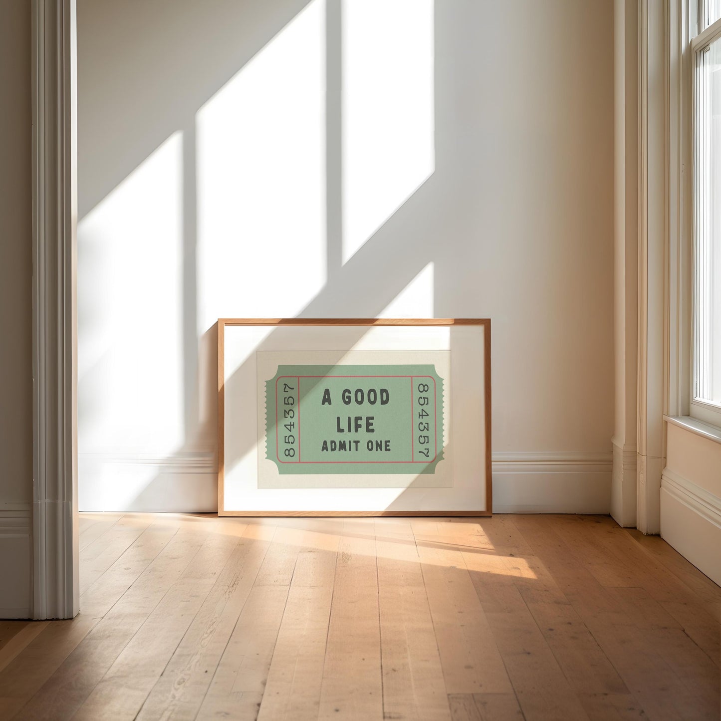 A Good Life Ticket Print Horizontal
