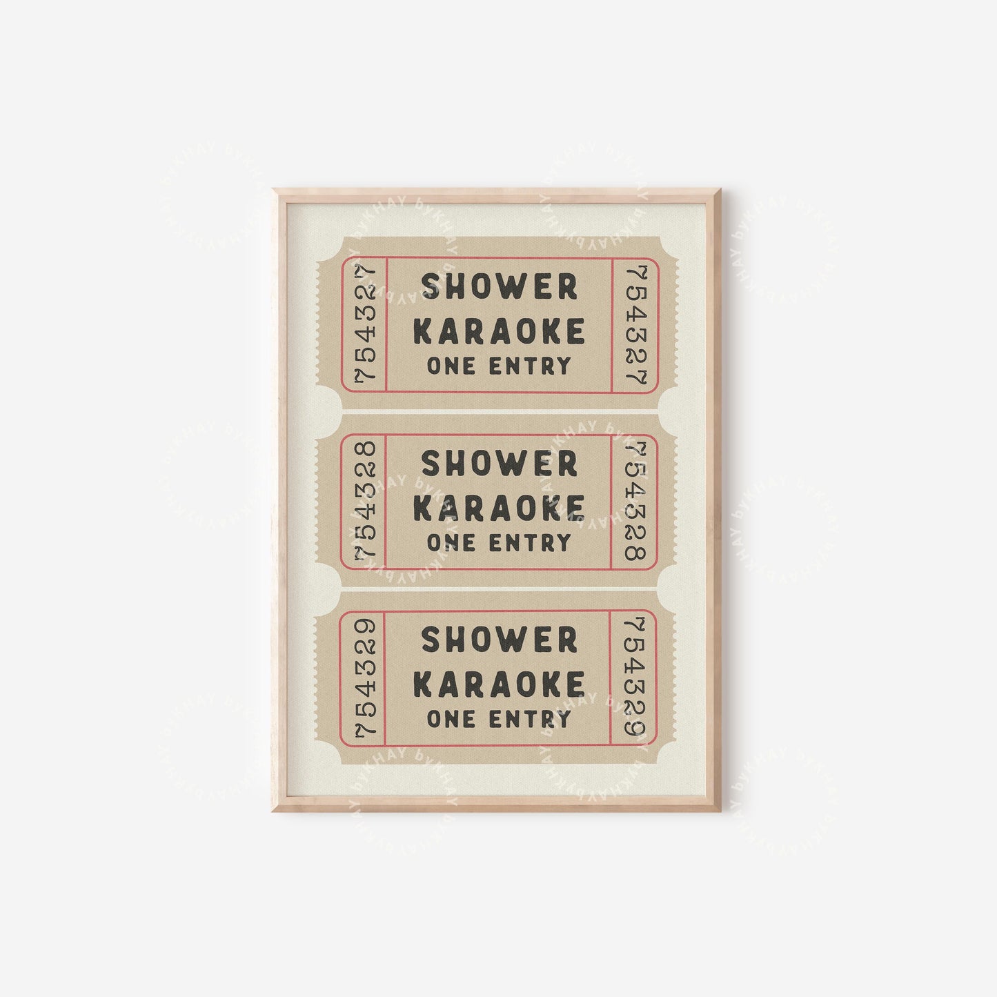 Shower Karaoke Ticket Print
