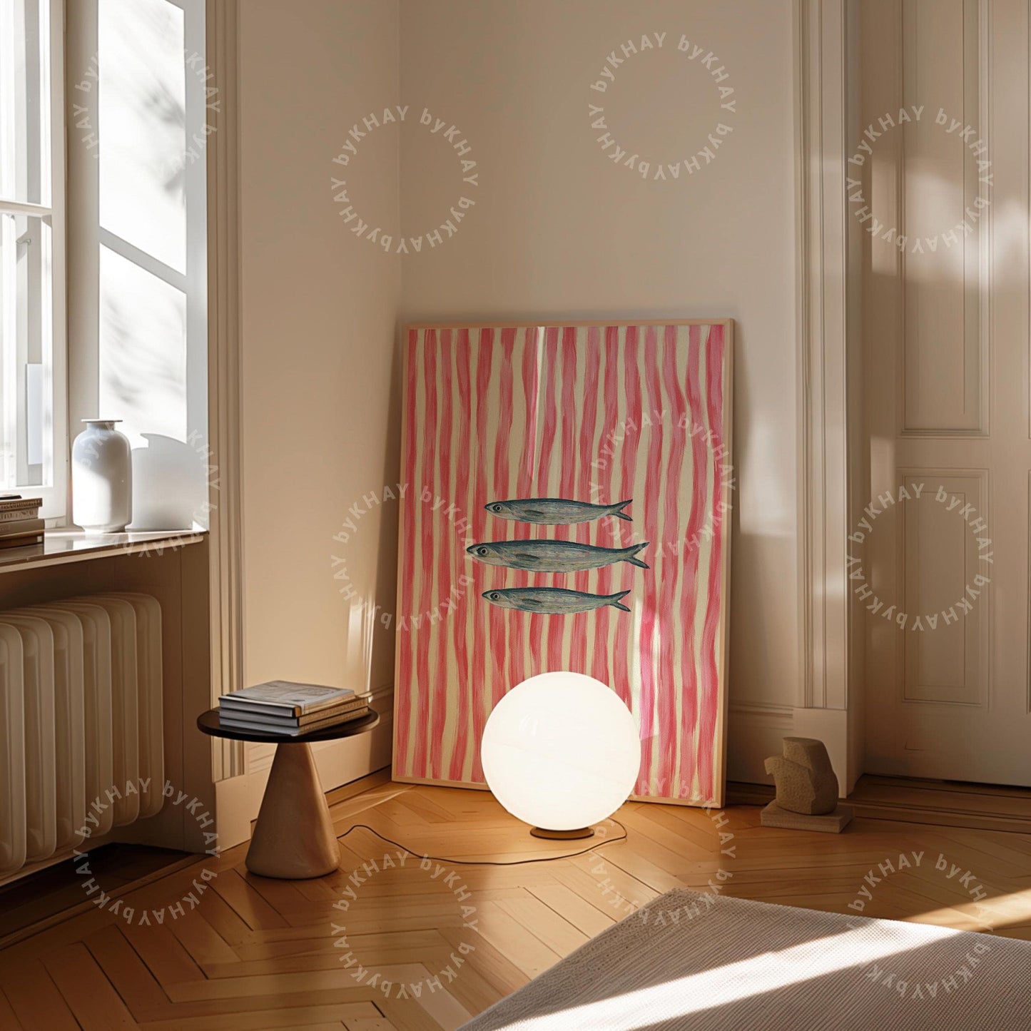 Sardines Fish Painted Stripe Print