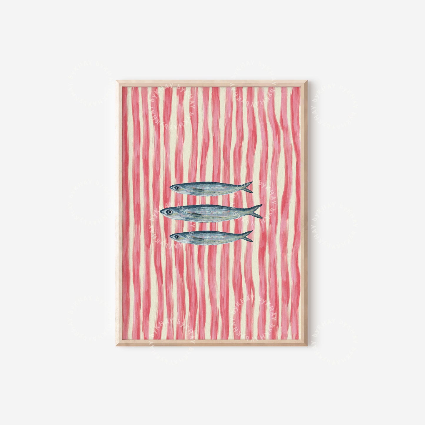 Sardines Fish Painted Stripe Print