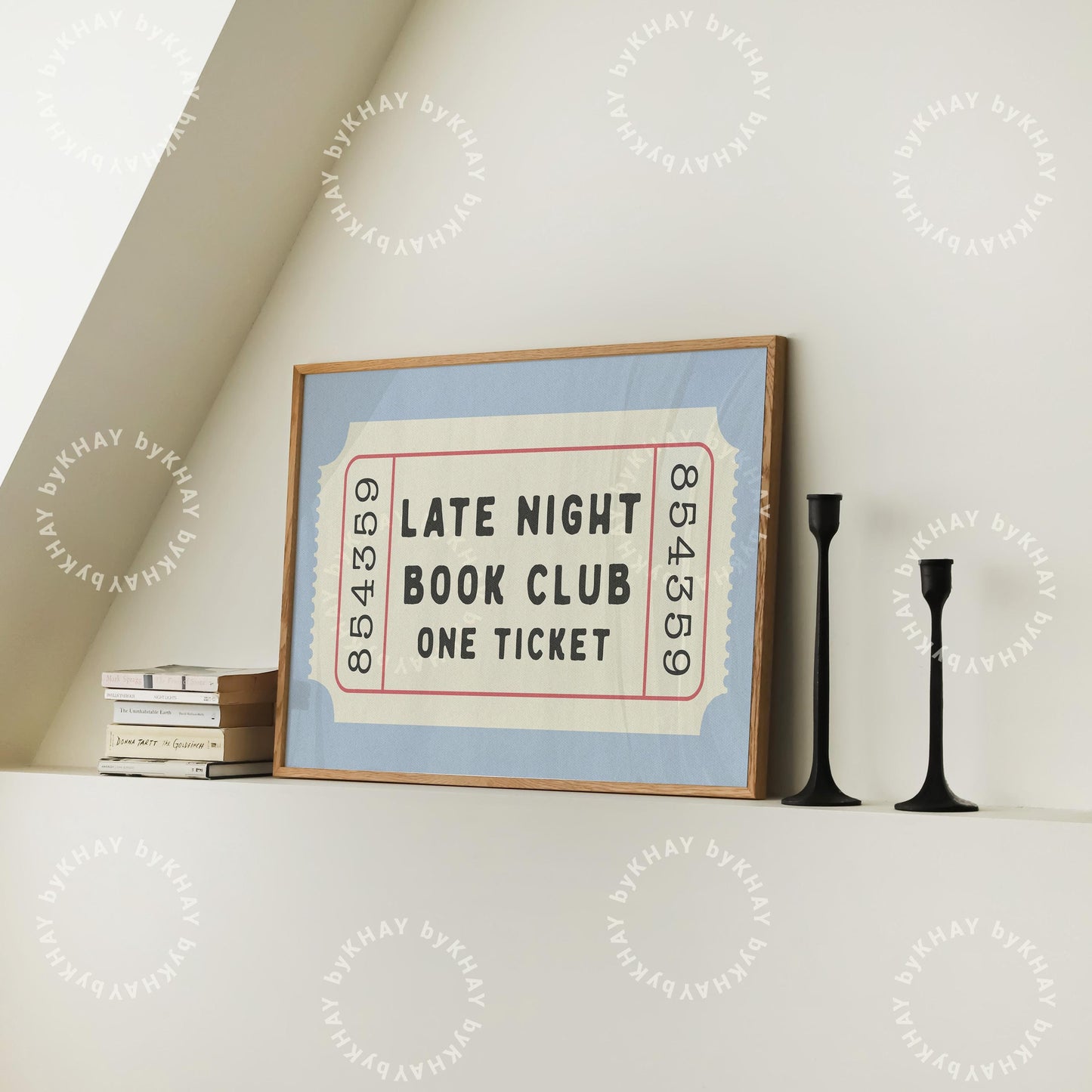 Late Night Book Club Ticket Horizontal Print