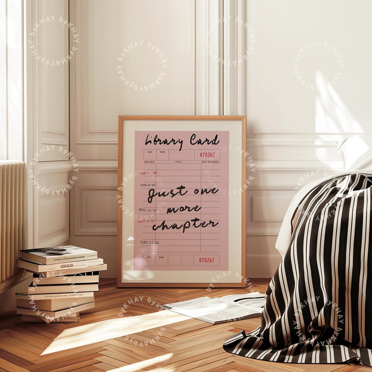 Just One More Chapter Library Card Print