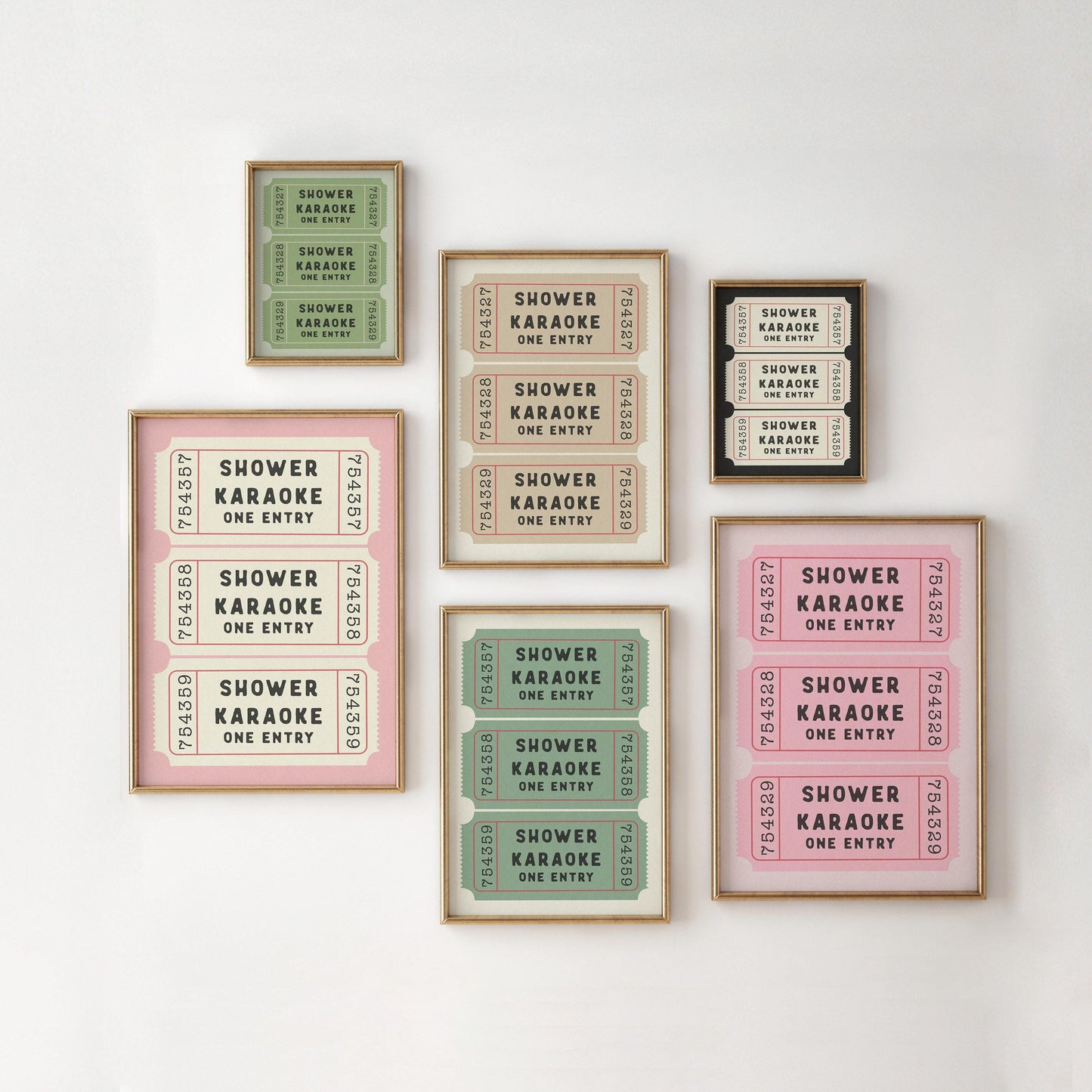 Shower Karaoke Ticket Print Pink