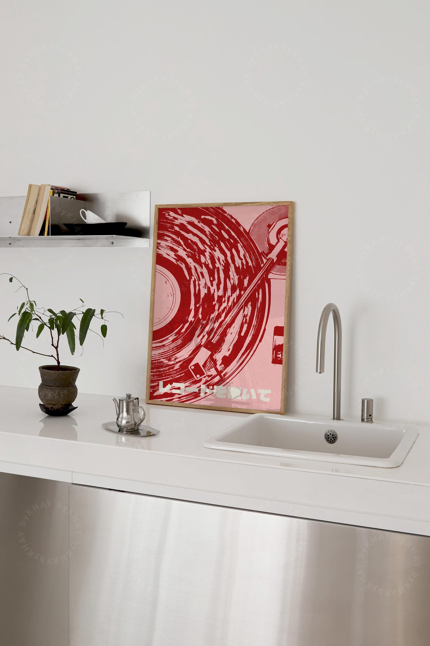 Record Player Japanese Red Pink